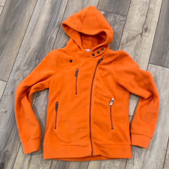 Orange Warm Fleece Moto Zip Jacket MEDIUM - Picture 3 of 11